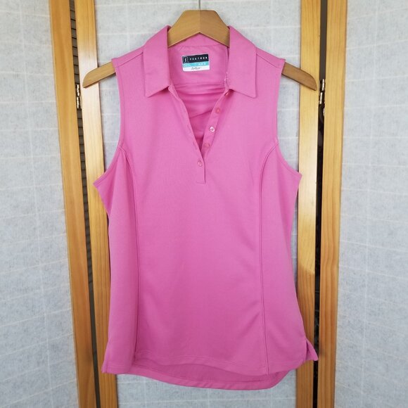 Ladies PGA Tour Airflux Golf Polo Shirt Sleeveless Pink Size Medium - Picture 1 of 5